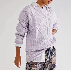 NWOT Free People Leslie Cable Tunic Sweater